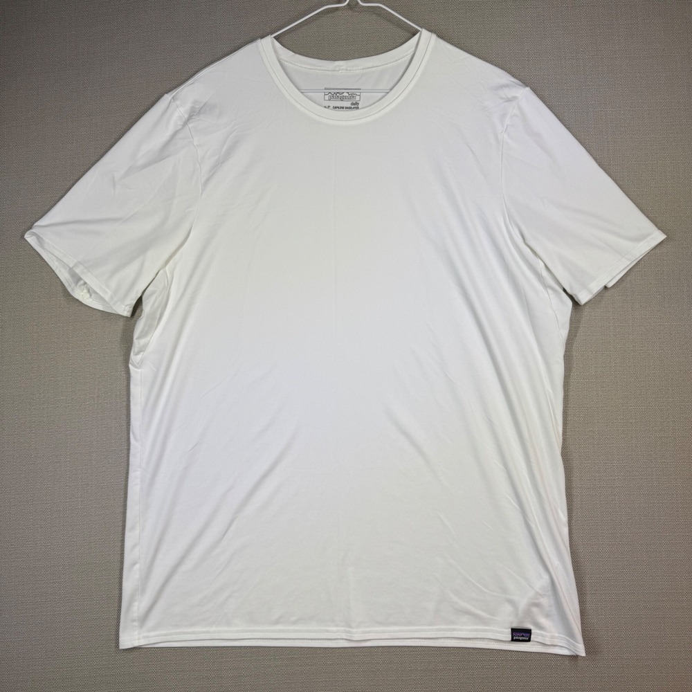 Patagonia Mens Capilene Baselayer S/S T-Shirt White Size Large/Asia Fit XL